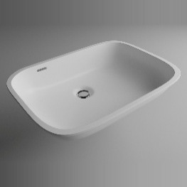 Chậu rửa mặt đá nhân tạo liền khối, đúc tại Nhật Bản